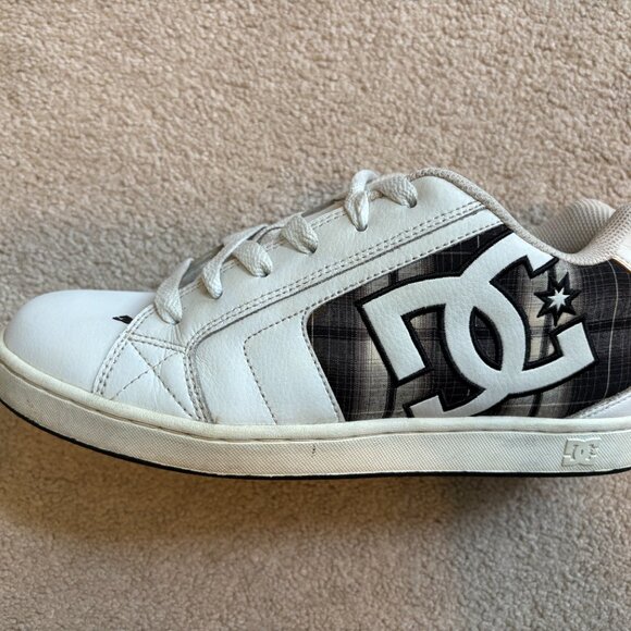DC Skate Shoes Men's Size 10 White with Black Plaid 302297 - Picture 7 of 10